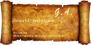 Gosztl Aniziusz névjegykártya